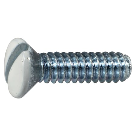 Midwest Fastener #6-32 x 1/2 in Slotted Oval Machine Screw, Zinc White Steel, 40 PK 64163